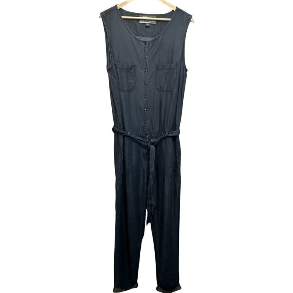 Morgan City Blue Chambray Sleeveless Jumpsuit (L) - Picture 5 of 12